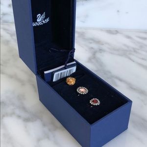 Swarovski Crystal Mimosa set of 3 rings